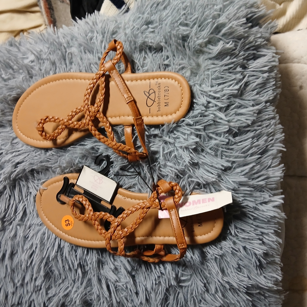 Time and Tru Tan Braided Sandals
